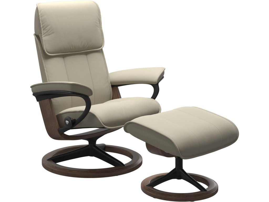 Stressless® Admiral (M) Signature Base Recliner with Ottoman