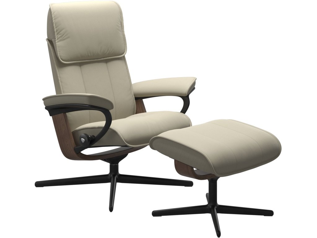 Stressless® Admiral (M) Cross Base Recliner with Ottoman