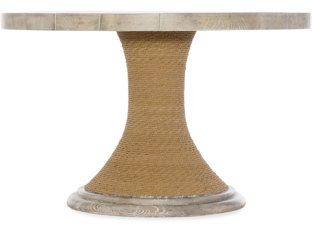 Amani 48in Round Pedestal Dining Table with Wood Top