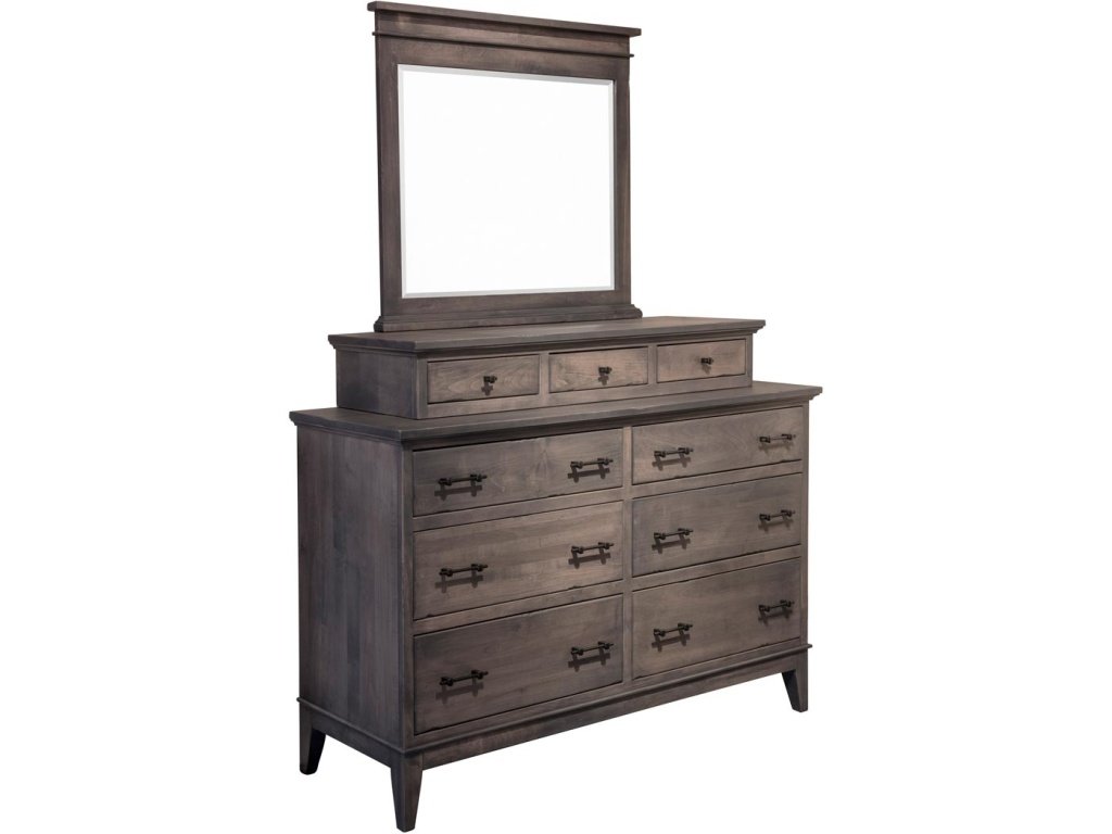 Cortland 6 Drawer Dresser, 3 Drawer Top Unit And Mirror