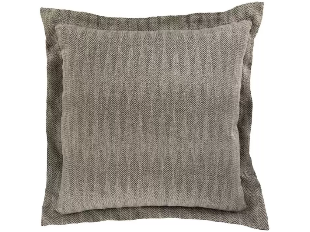 Herringbone Fossil Indoor/Outdoor Pillow Grey