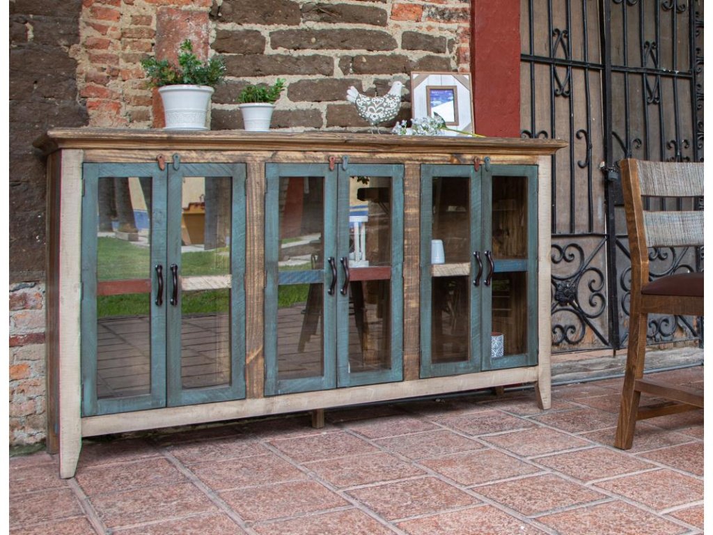 6 Glass Doors 73" Console - Alternative View