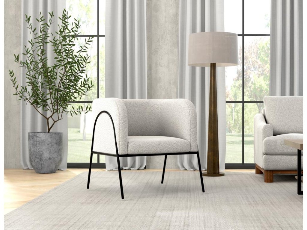 Wooden Frame & Metal Base, Armchair - Alternative View