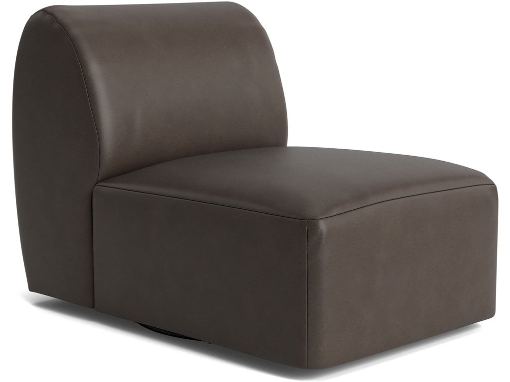 Clyde Leather Armless Swivel Chair