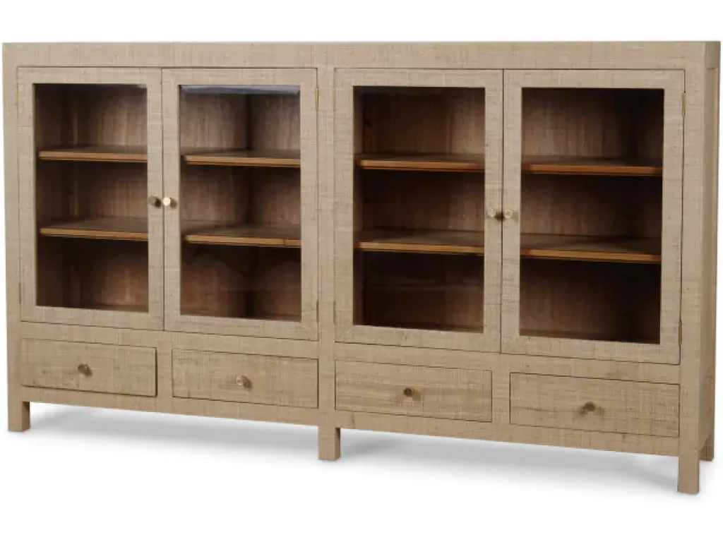 Kagu 4 Door Low Cabinet w/ Raffia
