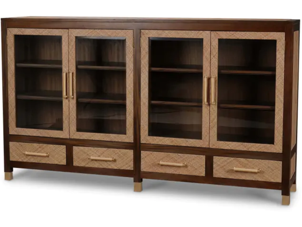 Kagu 4 Door Low Cabinet w/ Premium Rattan