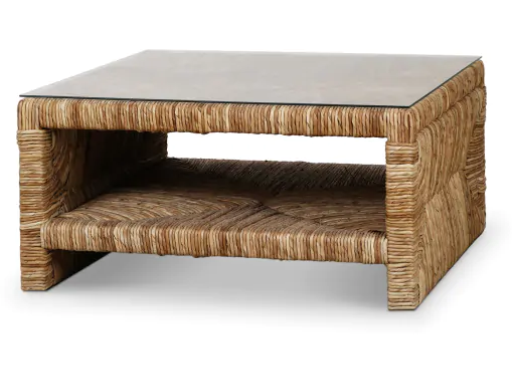 Tuscan Rush Coffee Table w/ Tempered Glass