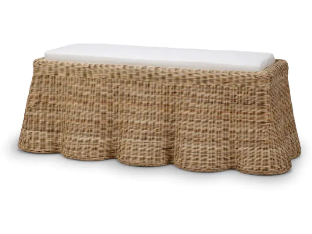 Newport Rattan Rectangular Ottoman w/ Cushion