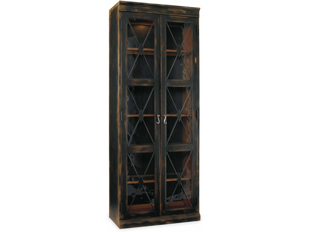 Sanctuary Two-Door Thin Display Cabinet - Ebony