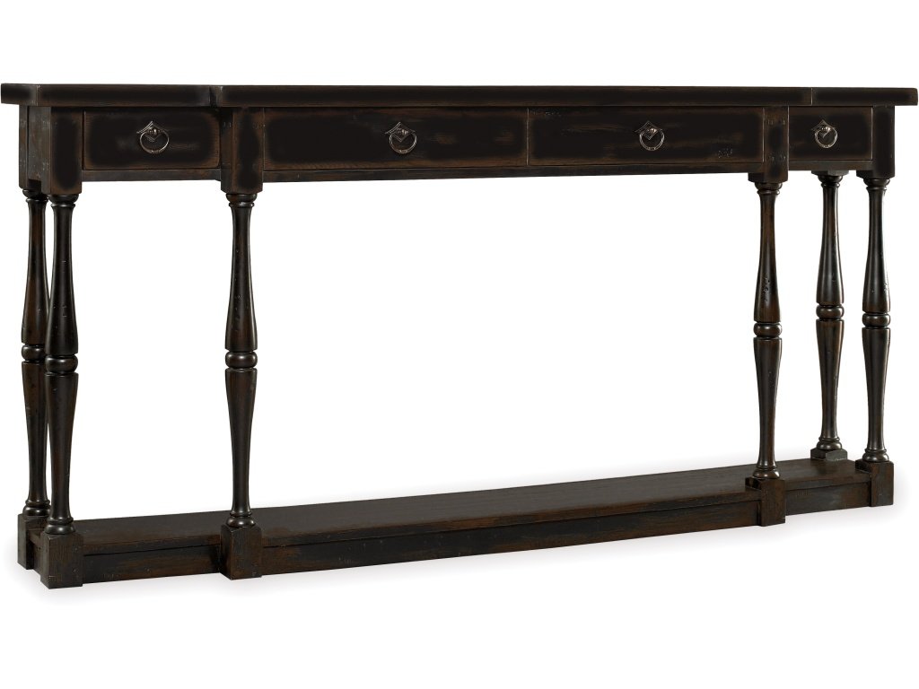 Sanctuary Four-Drawer Thin Console - Ebony