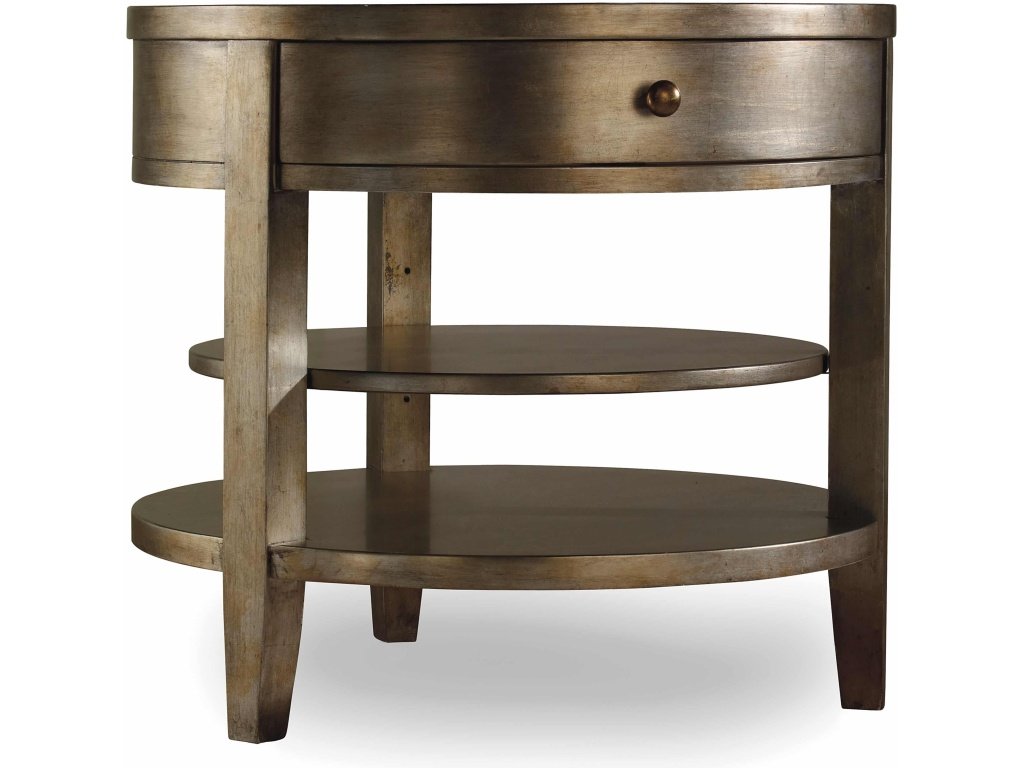 Sanctuary One-Drawer Round Lamp Table - Visage