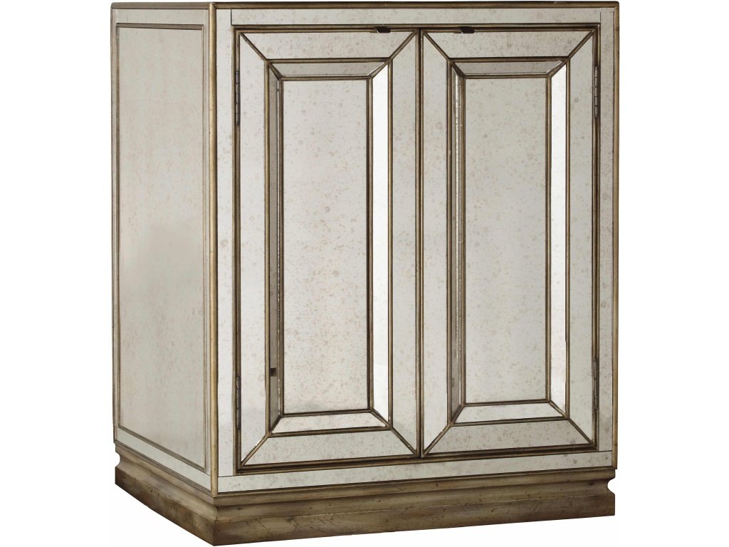 Sanctuary Two-Door Mirrored Nightstand - Visage