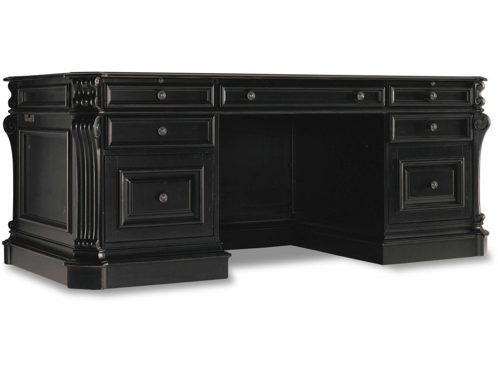 Telluride 76'' Executive Desk w/Leather Panels
