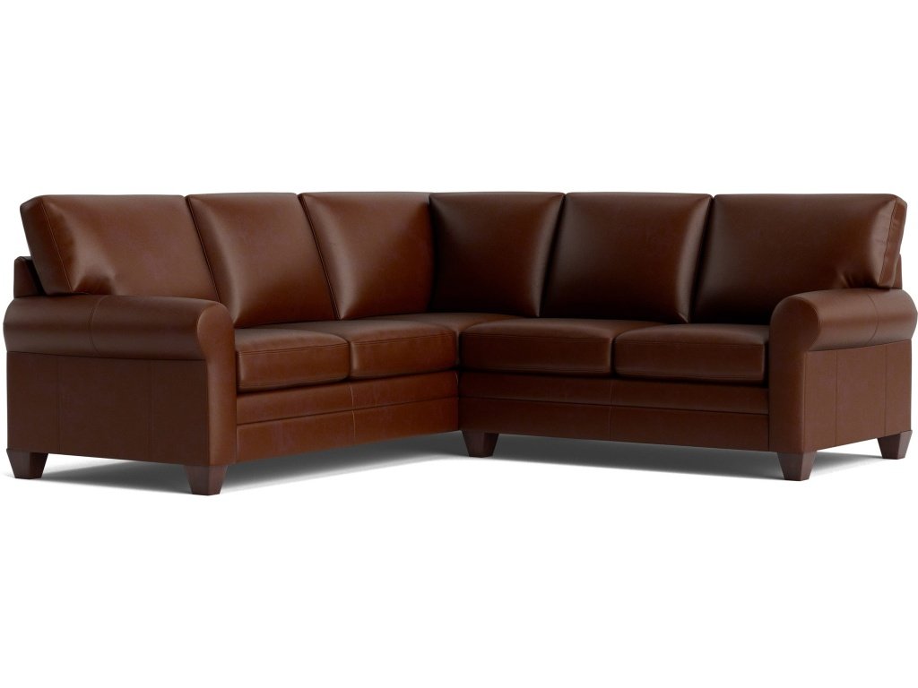 Carolina Leather L-Shaped Roll Arm Sectional
