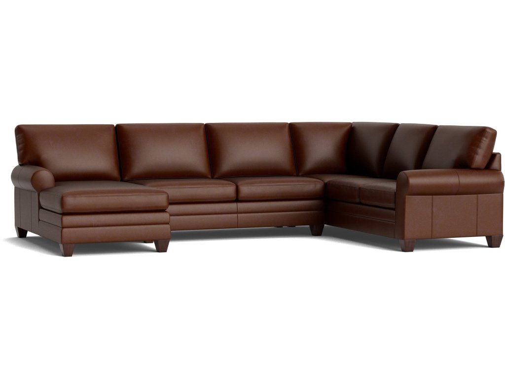 Carolina Leather Roll Arm U-Shaped Sectional