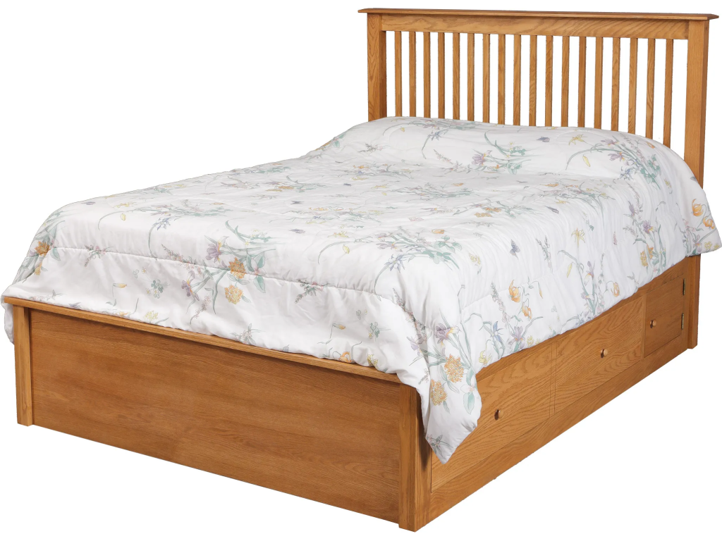 Simplicity Queen Pedestal Bed w/ 60" Wide Drawers