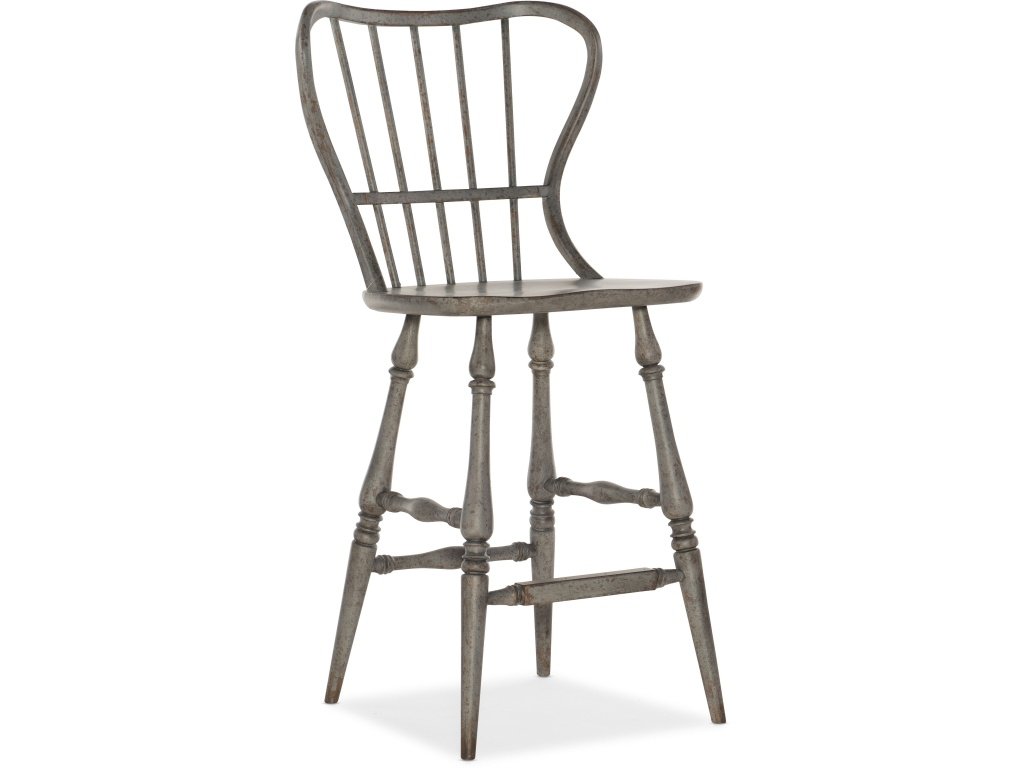 Ciao Bella Spindle Back Bar Stool-Speckled Gray