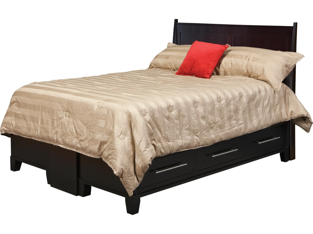 Metropolitan Queen Pedestal Bed w/6 Drawers (3 per side)