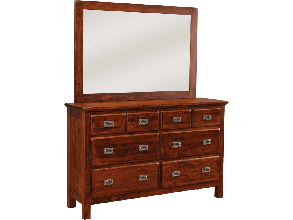 Lewiston 8-Drawer Double Dresser w/ Tall Wide Mirror