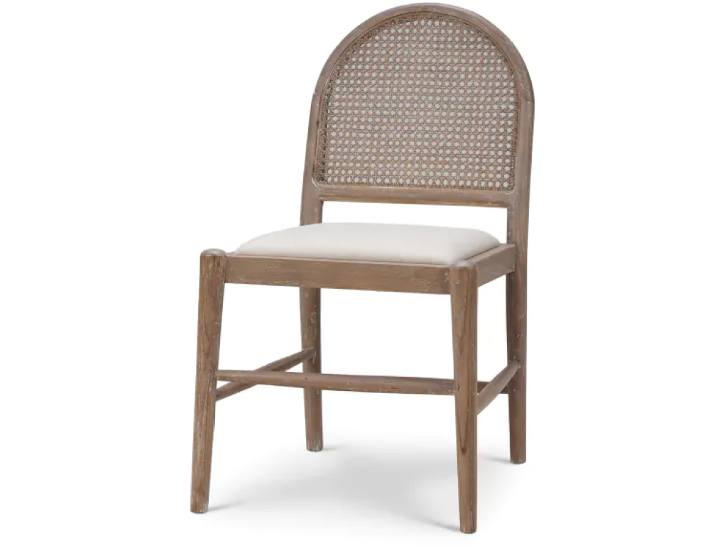 Serenity Dining Chair w/ Upholstered Seat & Rattan Back