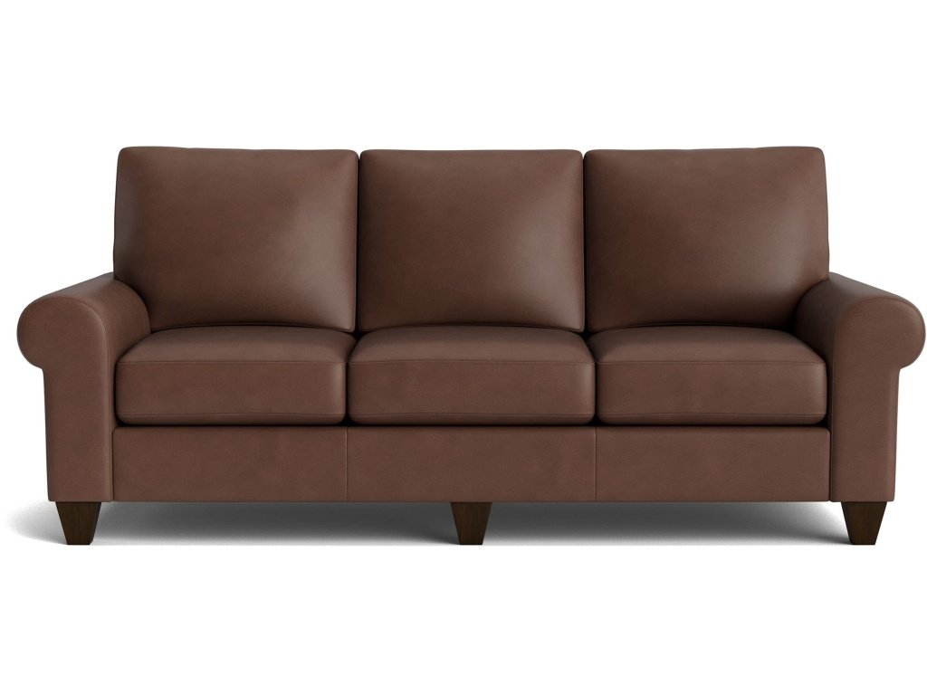 True Custom™ Leather Large Roll Arm Sofa
