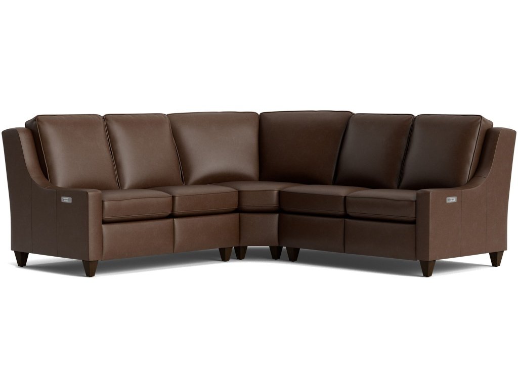 Magnificent Motion Reclining Leather Slope Arm Sectional