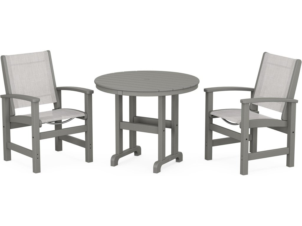 Coastal 3-Piece Round Dining Set