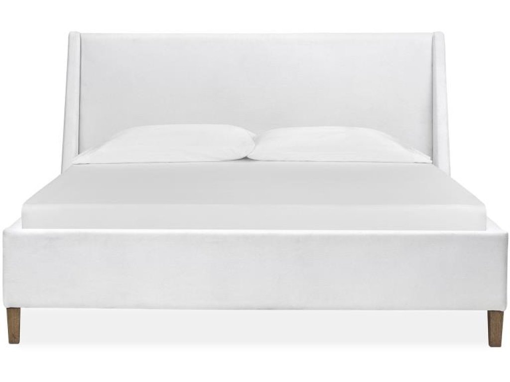 Complete Queen White Upholstered Island Bed