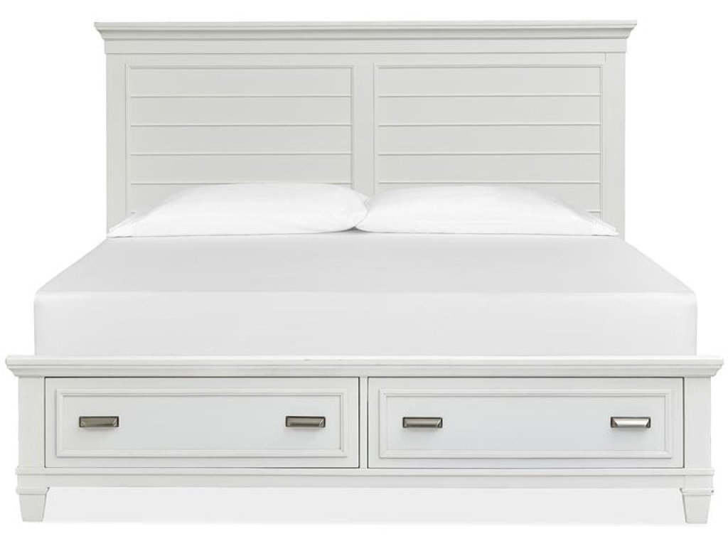 Complete Queen Panel Storage Bed - White