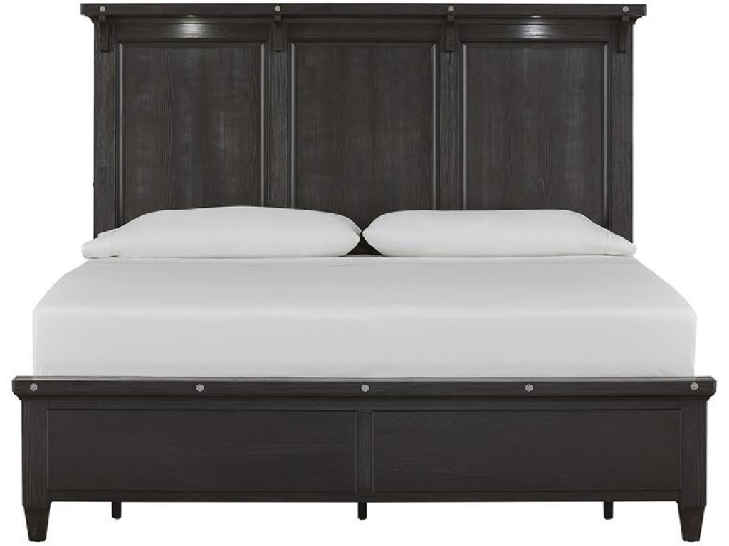 Wood Queen Panel Bed Lighted Headboard KD