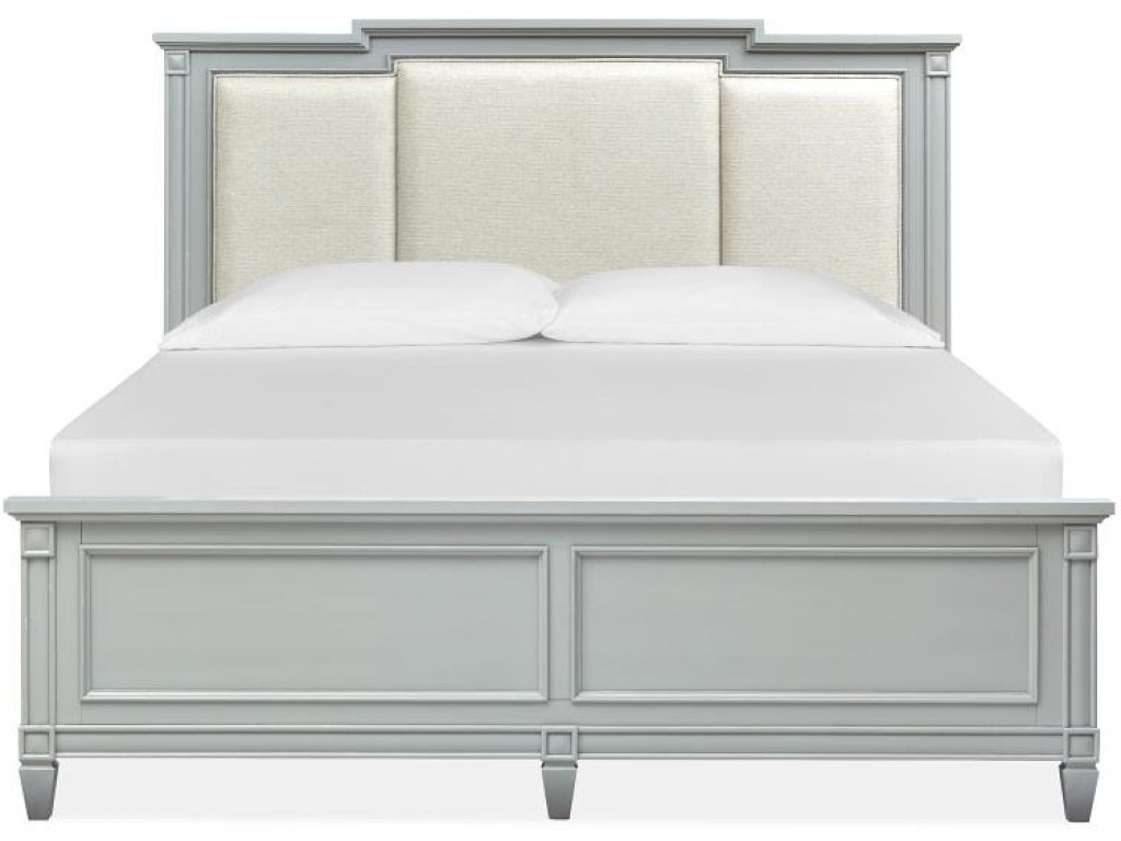 Complete Queen Panel Bed with Upholstered Headboard