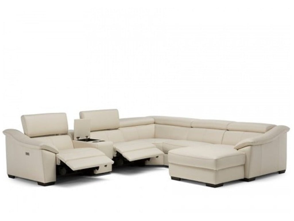 Emozione Power Reclining Leather Sectional | Adjustable Headrest (Alternate To B790 Forza)