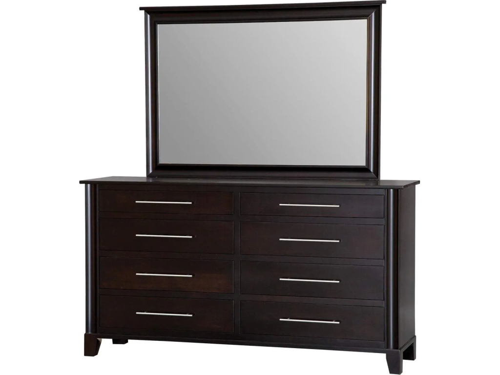 Metropolitan 8-Drawer Double Dresser w/ Tall Wide Mirror