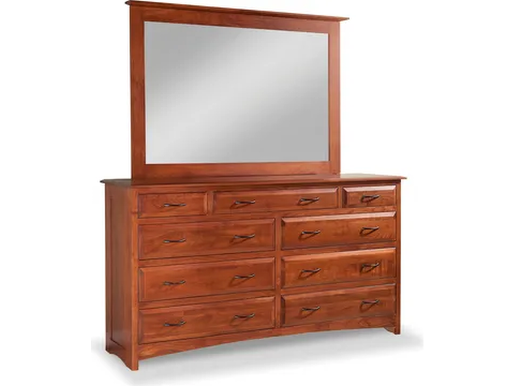 Simplicity 9-Drawer Double Dresser with Tall Wide Mirror