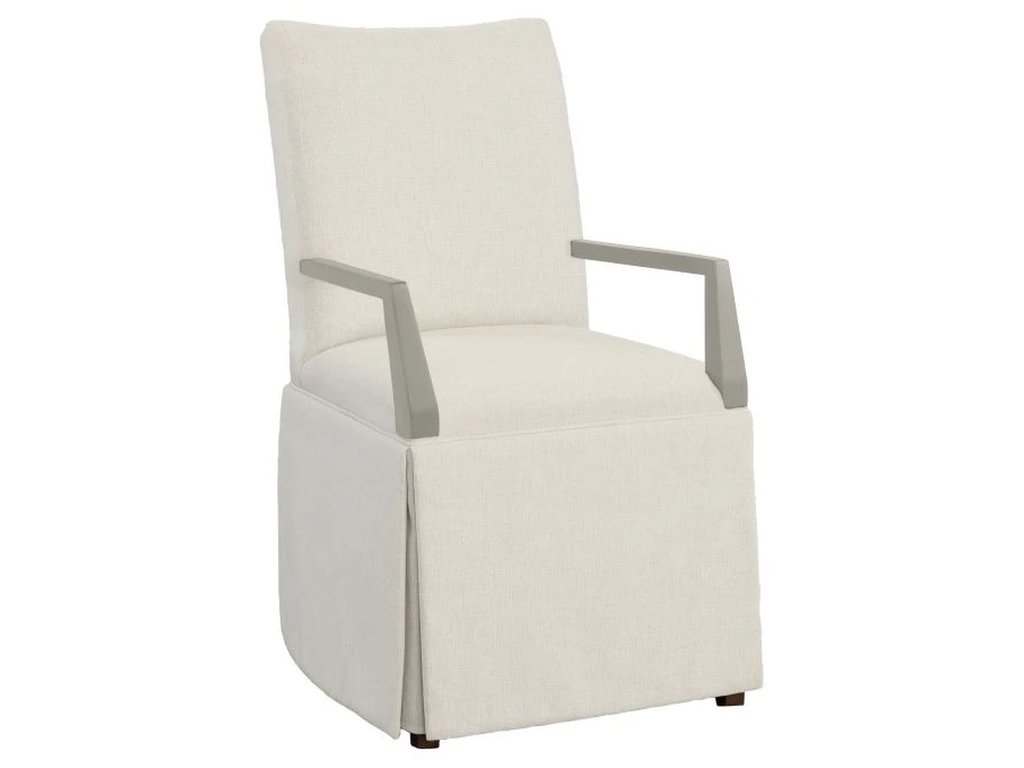 Concave Short Back Skirted Arm Chair 