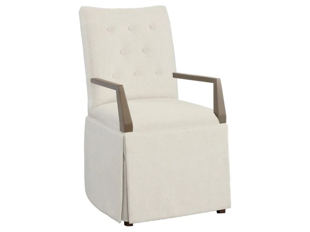 Concave Short Back Skirted Arm Chair 