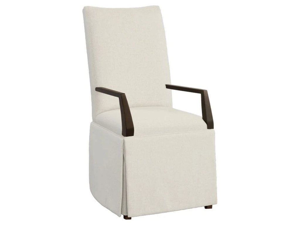 Concave Tall Back Skirted Arm Chair 