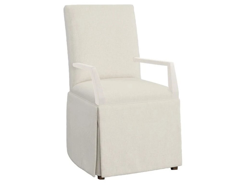 Straight Short Back Skirted Arm Chair 