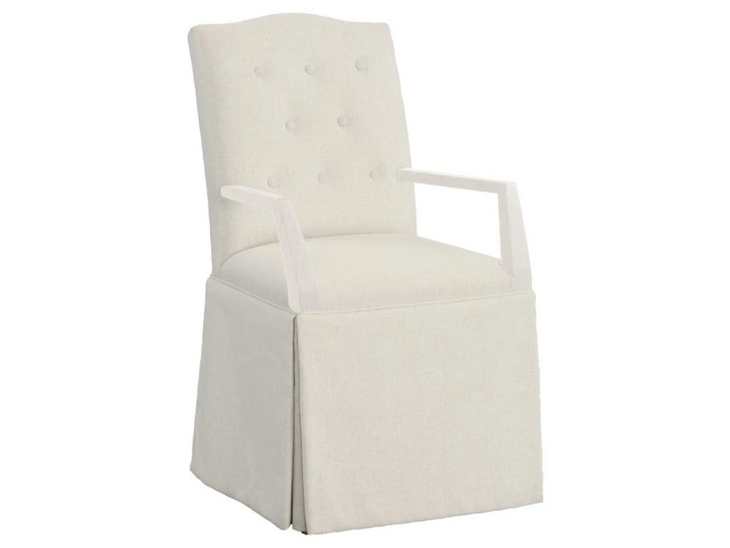 Camel Button Back Skirted Arm Chair 