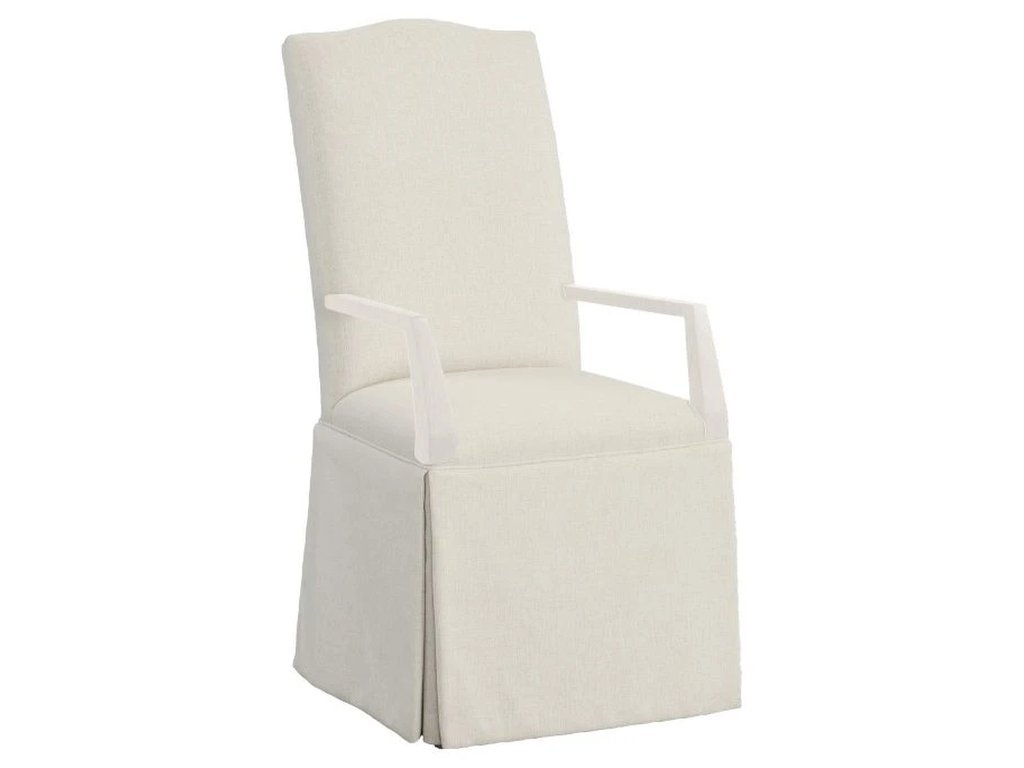 Camel Tall Back Skirted Arm Chair 