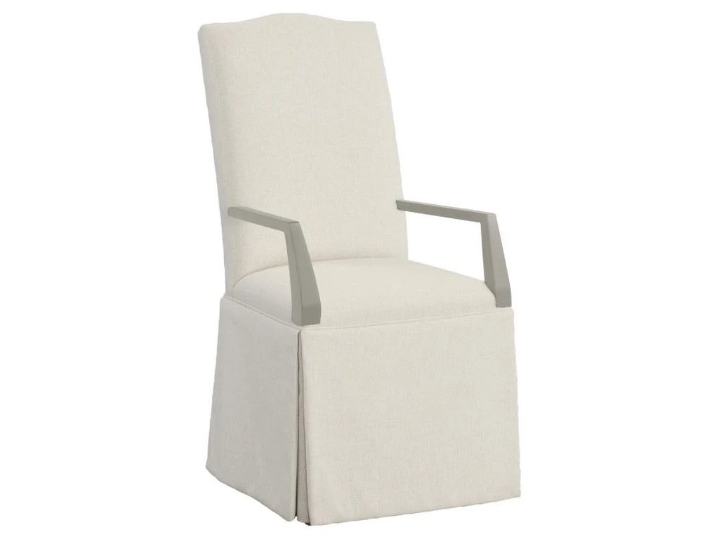 Camel Tall Back Skirted Arm Chair 