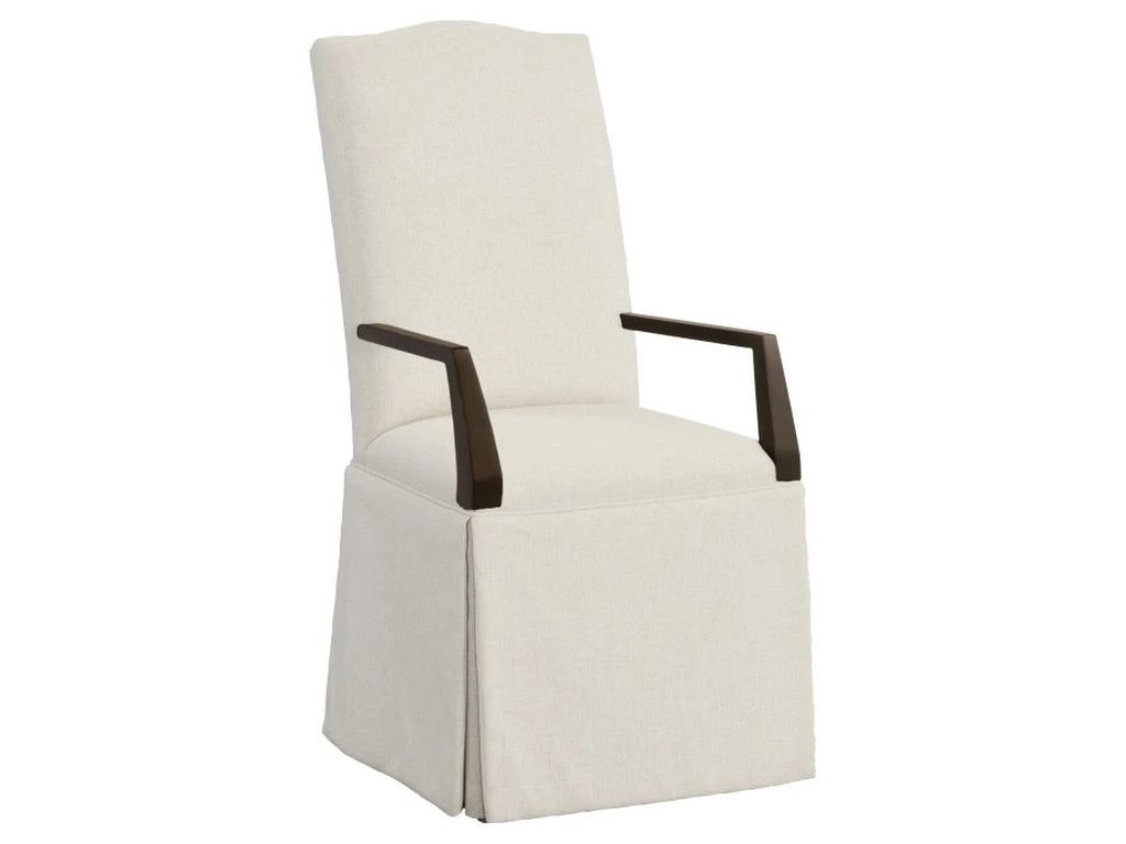 Camel Tall Back Skirted Arm Chair 