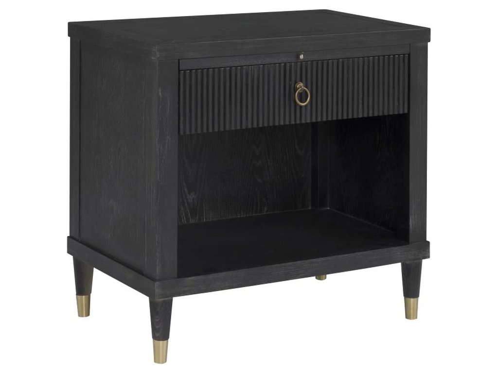 One Drawer Rectangular Nightstand 