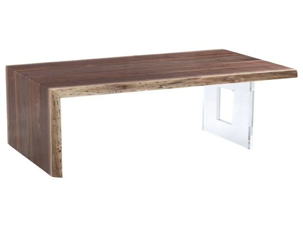 Crotch Cut Walnut 54 Waterfall Cocktail Table 