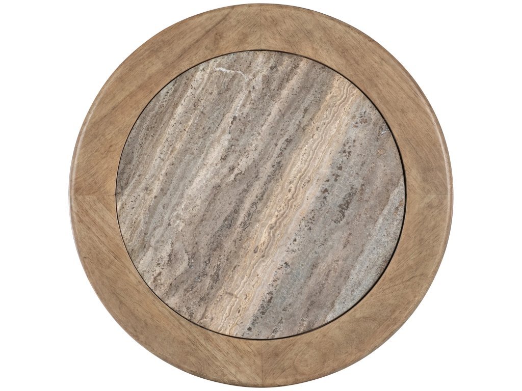 Vineyard Row Round Pedestal End Table