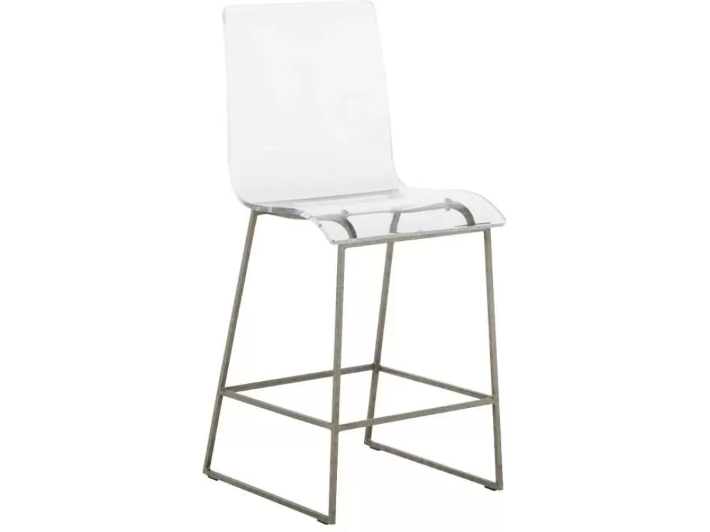 King 24.75" Counter Height Stool - Silver