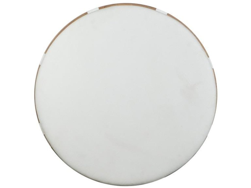 Round Cocktail Table with White Uph. Top and Casters - Alternative View