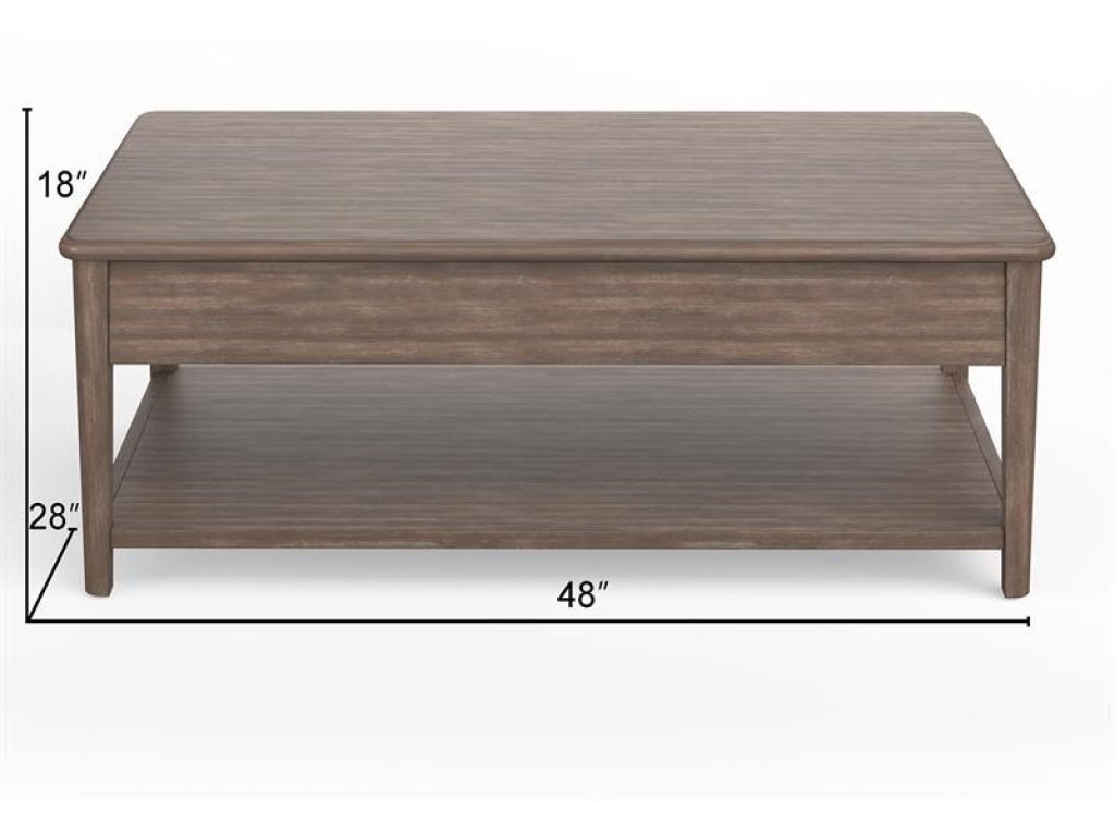 Lift Top Storage Cocktail Table with Casters - Alternative View