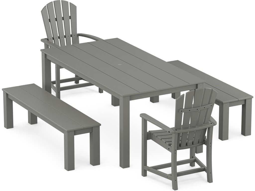 Palm Coast 5-Piece Parsons Dining Set With Benches