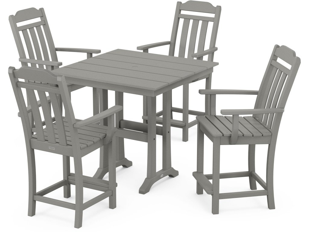 Country Living 5-Piece Farmhouse Counter Set With Trestle Legs